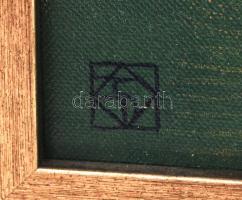 Szemadám György (1947-): Páva. Olaj, vászon, jelzett, újszerű keretben, 38×38 cm