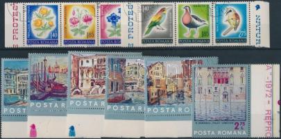 1972-1973 5 klf önálló érték + 5 klf sor + 1 db pár 3 db stecklapon