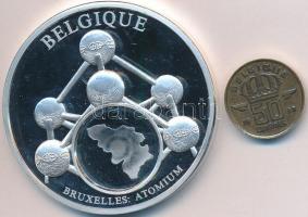 Belgium DN "Európai valuták" ezüstözött emlékérem, 1959. 50c érmével (52,52g/51mm) T:PP uj...