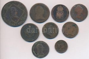 1769-1860. 9db-os krajcár tétel, közte magyar és osztrák verdejelűek is T:2-,3,3-