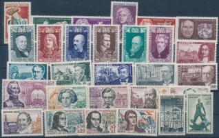 Franciaország 1963-1971 Híres emberek motívum 29 klf bélyeg, France 1963-1971 Famous people 29 stamps