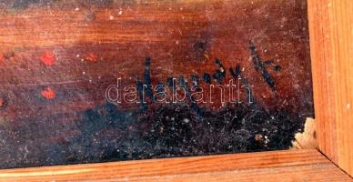 Neogrády jelzéssel: Út a faluba, olaj, fa, üvegezett fa keretben, 29×19 cm