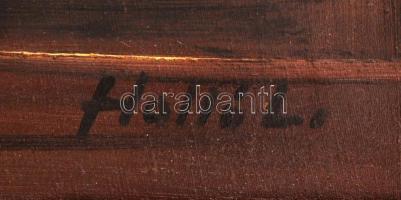 Holló jelzéssel: Ház a vízparton, olaj, vászon, fa keretben, 67,5×48 cm