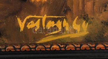 Vastagh jelzéssel: A baromfiudvar királya, olaj, fa, keretben, 39,5×30 cm