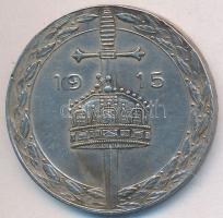 1915. "Minden a hazáért" ezüstözött fém jelvény, letört rögzítőpántok (28mm) T:2,2-