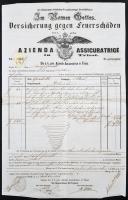 Pest 1856. "Azienda Assicuratrige in Triest" tűzkár biztosítólevél okmánybélyeggel T:III