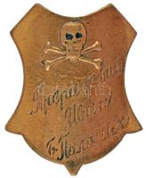 DN Cirill betűs halálfejes jelvény "Preradovic Ivan"-nak gravírozva (27x22,5mm) T:2,2- ND Cyrillic badge with  death's-head, engraved to "Ivan Preradovic" (27x22,5mm) C:XF,VF