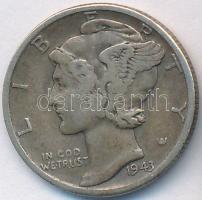 Amerikai Egyesült Államok 1943. 1D Ag "Mercury" + 1967. 1/2$ Ag "Kennedy" T:2-
U...