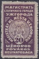 Ungvár városi illetékbélyeg 20Kc