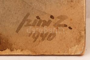 Szini Zoltán: Móló (1940), akvarell, papír, hibás, 29x42cm