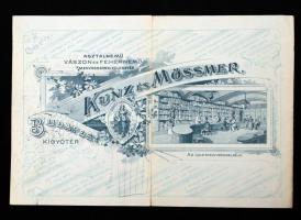 1905 Bp. Kígyó tér(Ferenciek tere), Kunz és Mössmer Asztalnemű vászon és fehérnemű boltjának díszes ...