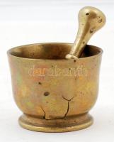 Mozsár törővel, bronz, sérült, m:7 cm, m:12 cm