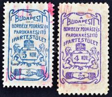 Budapest ~1910-1920. 4K + 5K "A Budapesti Borbély, Fodrász és Parókakészítő Ipartestület" T:I,I-