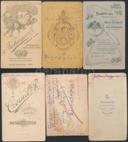 cca 1860-1890 Korabeli, keményhátú családi  fotók,6db, különböző magyar műtermekből: Aichinger, Kump...