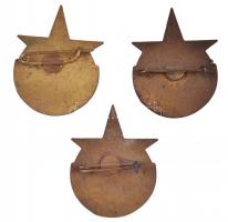 1957. "Szocialista Hazánkért - 1919-1957 KISZ" zománcozott fém jelvény (3xklf), I., II. és...