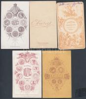 cca 1860-1890 Korabeli, keményhátú  fotók  5db, mind különböző illusztrációval Kozics Wien műtermébő...