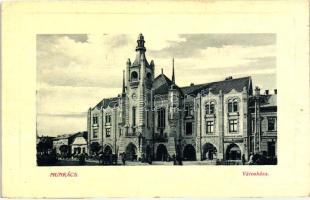 Munkács, Városháza, Rosner Mór, Bochlitz F., Grünfeld W. és Seidman üzlete / town hall, shops (EK)