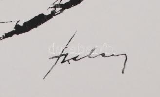 Szalay Lajos (1909 - 1995): Orpheusz. Szita, papír, jelzett a szitán, felcsavarva, 32×32 cm