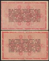 1946. 1000.000Adópengő 6 jegyű számmal, sorszám elcsúszásokkal, 2 klf típusban "amelyeknél&quot...