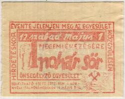 1957. "Dorogi Bányászok Önsegélyező Egylete" kupon 1,50Ft értékben, hátul körbélyegzővel, felső ívszéllel T:I