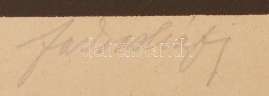 Farkasházy Miklós (1895-1964): Siratás, linó, papír, sorszámozott, jelzett a dúcon is, üvegezett fa ...