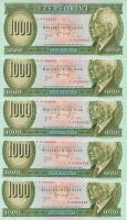 1996. 1000Ft (9x) benne csoportosan egymásutáni sorozatszámokkal T:I