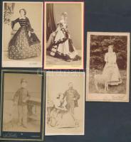 cca 1860-90 Korabeli keményhátú fotók, 5db, különböző bécsi műtermekből: A. Gellis, Carl Kral, Bohr, Kozics, L. Angerer. 10,5x6cm