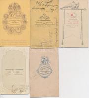 cca 1860-90 Korabeli keményhátú fotók, 5db, különböző külföldi műtermekből: Gertinger,Thiele's,...