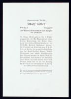 cca 1935-1940 Hitler jelenlétével népszerűsíti a légi közlekedést, kisméretű propagandanyomtatvány