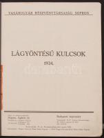 1930-1934 2 db katalógus: Lakatosáruk. Schlosserwaren 1930. Vasárugyár Rt., Sopron.; Lágyöntésű kulc...