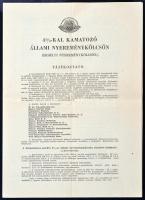 Kőszeg 1941. "4%-kal kamatozó állami nyereménykölcsön" (erdélyi nyereménykölcsön) tájékoztató és jegyzési nyilatkozat T:III