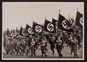 1933 Zászlók felvonulása Parteitagon Nürnbergben, kisméretű náci propagandanyomtatvány