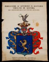 1827 kocsobai Tibolth Alajos (1792-1827) ügyvéd halotti címere, latin nyelvű magyarázó szöveggel