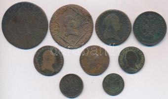 1800-1885. 9db-os krajcár tétel, közte magyar és osztrák verdejelűek is T:2-,3,3-