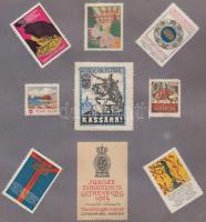 cca 1920-1930 130 darabos levélzáró gyűjtemény, plusz némi okmánybélyeg, albumba ragasztva, mind különböző / 130 poster stamps