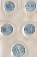 1982. 2f-10Ft 9db klf érmés forgalmi sor tokban, tanúsítvánnyal T:1