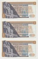 Egyiptom 1967. 1Ł (3x) sorszámkövetők T:I Egypt 1967. 1 Pound (3x) sequential serials C:UNC