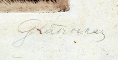 Glatz Oszkár (1872-1958: Első lecke. Rézkarc, papír, jelzett, üvegezett keretben, 33x43cm