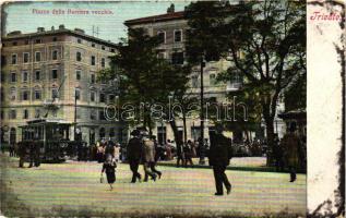 Trieste, Piazza della Barriera vecchia / square, tram (fa)