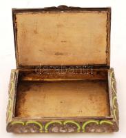 Ezüst (Ag.) névjegykártya tartó (Sárkányölő Szent György képével), jelzett, mesterjeggyel (SG), zomá...