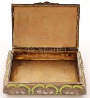 Ezüst (Ag.) névjegykártya tartó (Sárkányölő Szent György képével), jelzett, mesterjeggyel (SG), zomá...