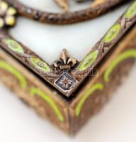 Ezüst (Ag.) névjegykártya tartó (Sárkányölő Szent György képével), jelzett, mesterjeggyel (SG), zomá...