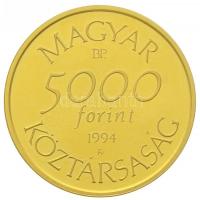 1994. 5000Ft Au "Veszélyeztetett állatvilág - Túzok" dísztokban (7.79g/0.584) T:PP ujjleny...