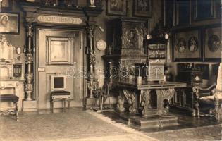 12 db RÉGI képeslap, azonosítatlan kastély belső, fotók, megíratlan, kiváló minőségű / 12 old postca...