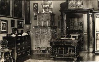 12 db RÉGI képeslap, azonosítatlan kastély belső, fotók, megíratlan, kiváló minőségű / 12 old postca...