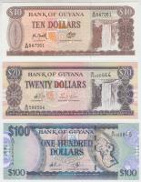 Guyana 1992. 10$ + 1996. 20$ 2008. 100$ T:I,I- Guyana 1992. 10 Dollars + 1996. 20 Dollars + 2008. 100 Dollars C:UNC,AU