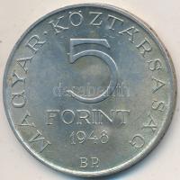 1948. 5Ft Ag "Petőfi" T:2 Adamo EM1