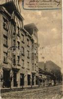 Budapest II. Lövőház u. 11-13. Németh és Czimeg-féle ikerház, Brychta Ferenc üzlete, Divald és Monostory (fa)