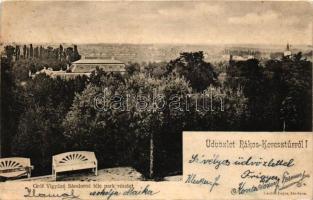 Budapest XVII. Rákoskeresztúr, Gróf Vigyázó Sándorné féle park, kiadja Lantos Lajos