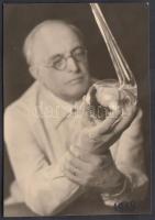 1938 Kankowszky Tamás felvétele Kerny Istvánról (1879-1963), feliratozott fotó Kerny István hagyatékából, 7,5x5 cm
